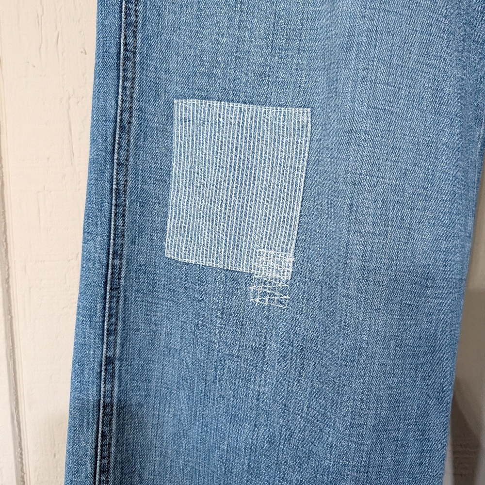 Vintage Ralph Lauren‎ Patchwork Wide Leg Jeans Nautical Anchor Old Money - Picture 5 of 15
